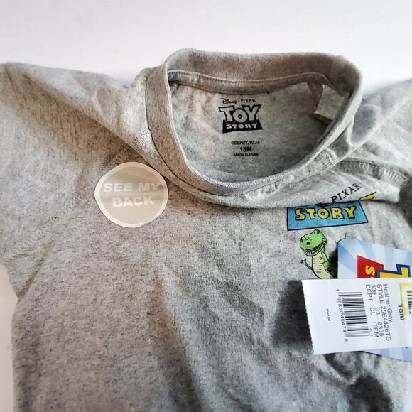 Disney Pixar Toy Story Toddler T-Shirt 18M Gray Short SleeveTagless for comfort - Picture 7 of 10